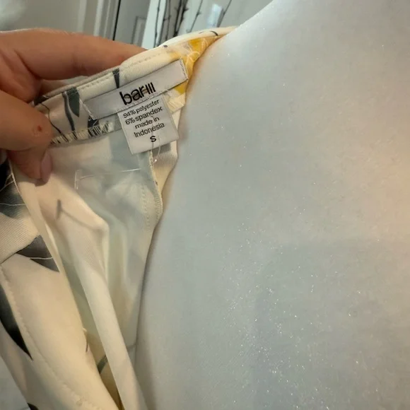 Bar III Yellow and Gray Fit and Flare Midi Dress - Picture 6 of 6